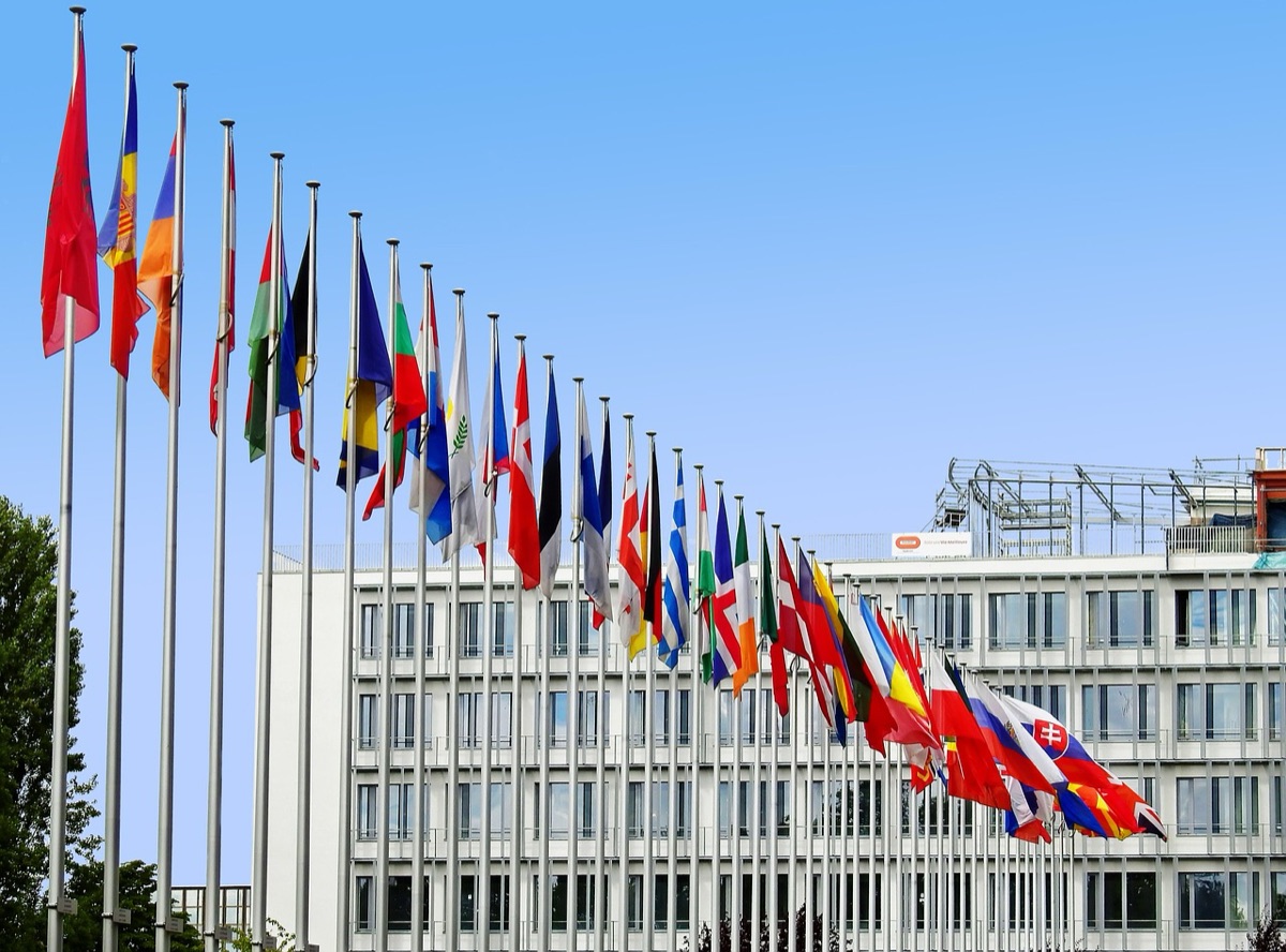 le drapeau de l'Union européenne à Bruxelles