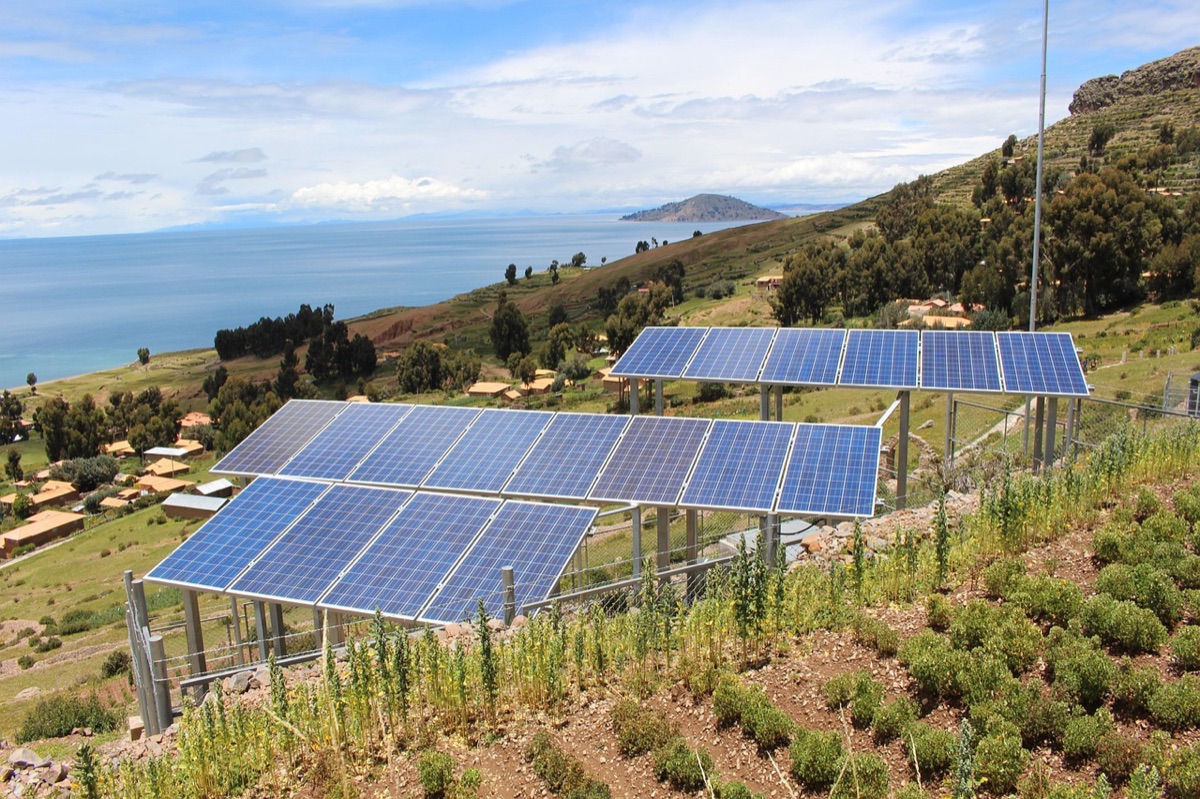 battery factory with green energy panels